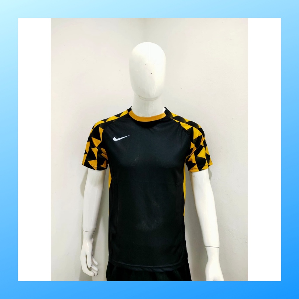 jersey futsal pria kaos sepak bola club baju atasan wanita dewasa t-shirt seragam custom jersy outfit klub olahraga kostum jarsey soccer pakaian oblong sports suit apparel NK157 hitam