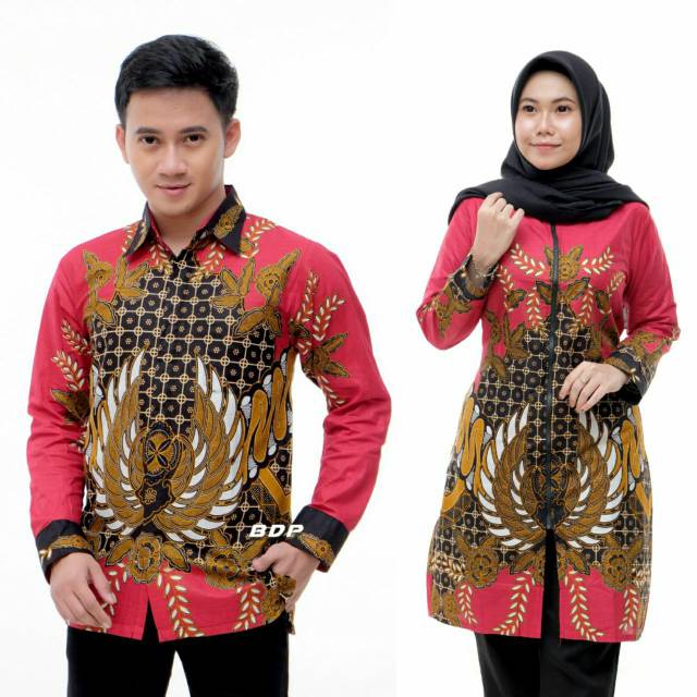 Maura Couple - Sania Ruffle Batik Couple Ori Ndoro Jowi Garansi Termurah Shopee - Garuda Merah