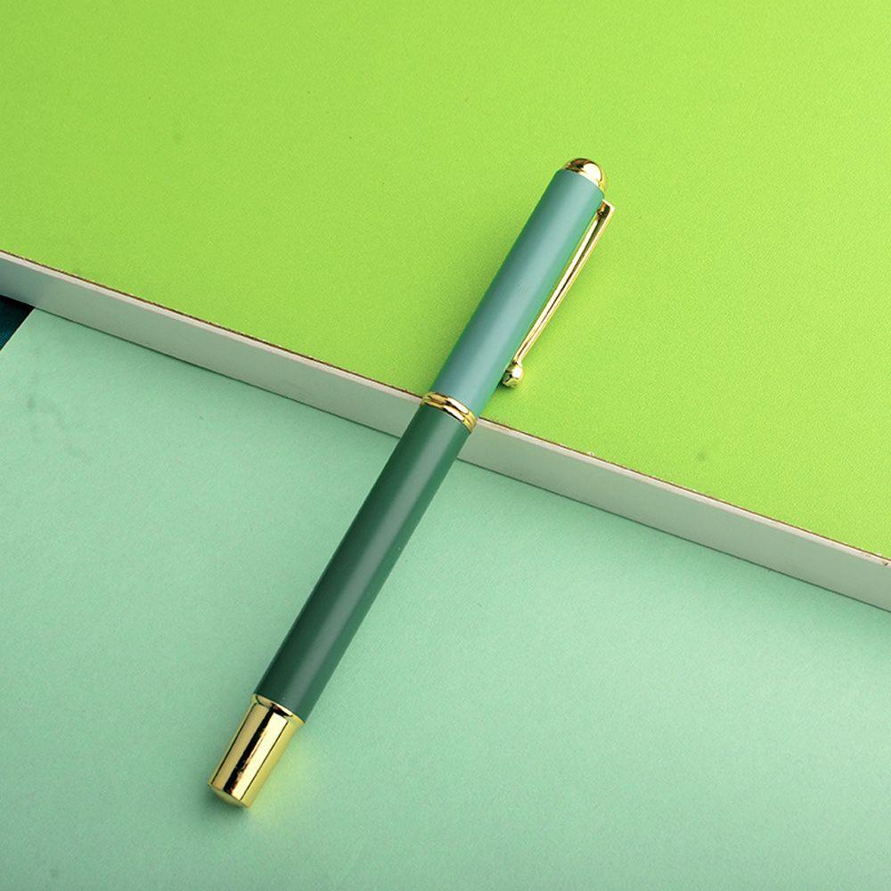 [Elegan] Fountain Pen Morandi Warna Retro Bisnis Pena Tulisan Kantor Perlengkapan Sekolah Siswa Lukisan Lembut Musang Rambut Multicolor Logam Kecil Sikat Aksara Biasa