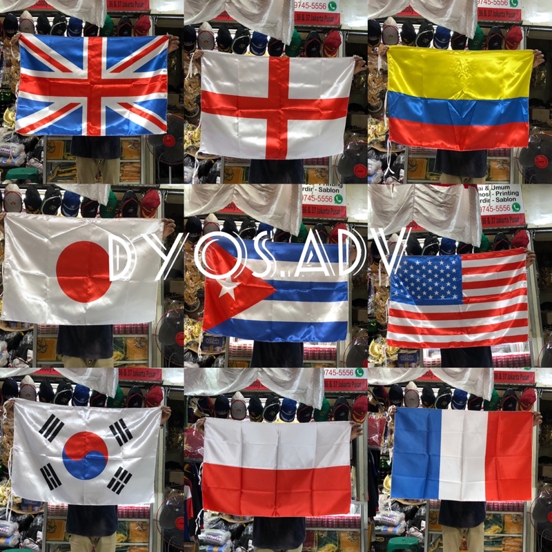 Bendera negara dunia ukuran 60x90 cm