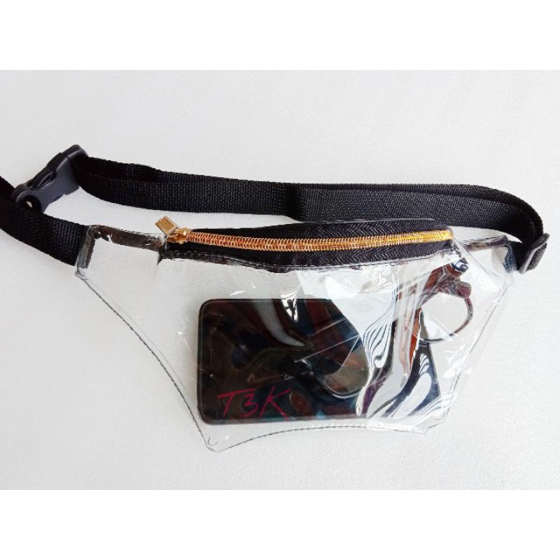 waistbag Tas pinggang Transparant S Zipper gold