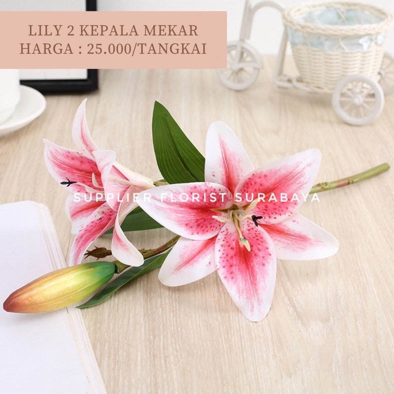 LILY BUNGA PALSU LILY BAHAN LATEX REAL TOUCH TIGER LILY ARTIFICIAL FLOWER ARTIFICIAL LILY BUNGA MAINAN TANAMAN HIAS