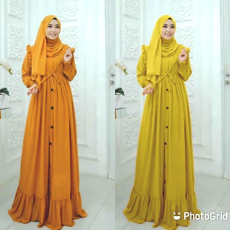 Gamis polos terbaru wanita muslim syari busui zalfa dress