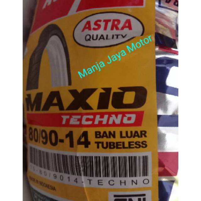 Ban tubeless depan Maxio techno 80/90-14 for beat/F1/esp/pop/Street/Scoopy/Mio J/Vario 110/125/150