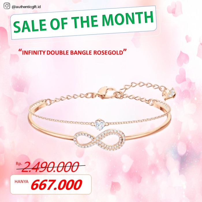 SPECIAL EDITION GELANG SWAROVSKI INFINITY BANGLE ORIGINAL 100% - ROSEGOLD