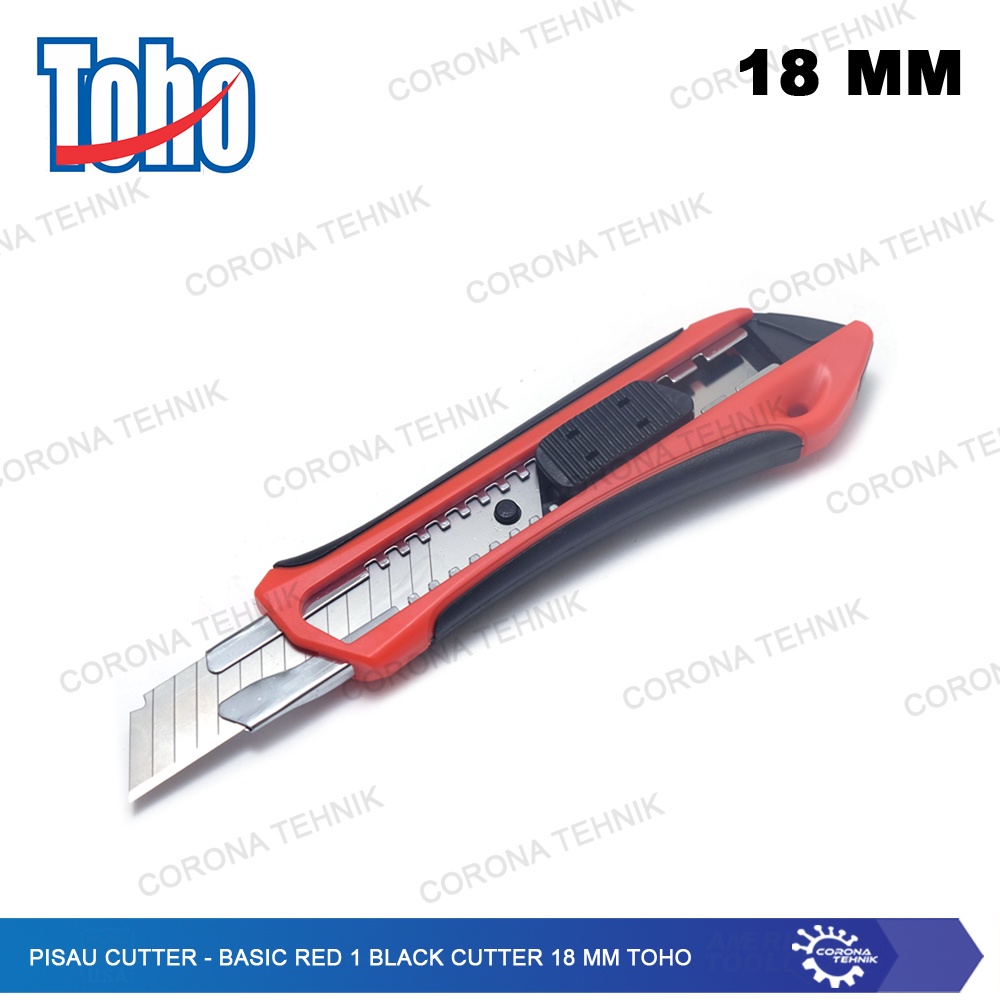 Toho - Pisau Cutter - Basic Red 1 Black Cutter 18 mm