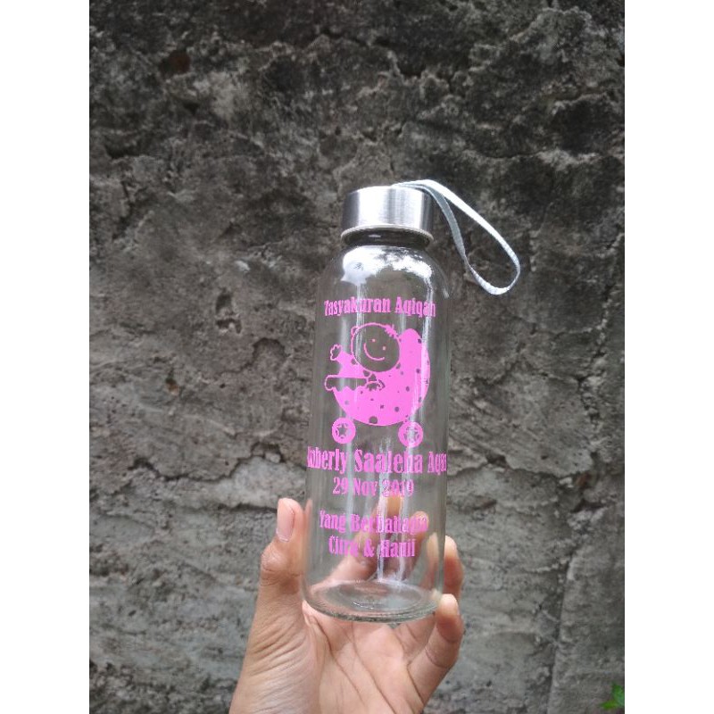 SOUVENIR BOTOL KACA+SABLON