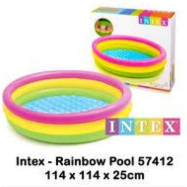 Kolam renang karet bundar intex besar 1.14m 2 anak ...