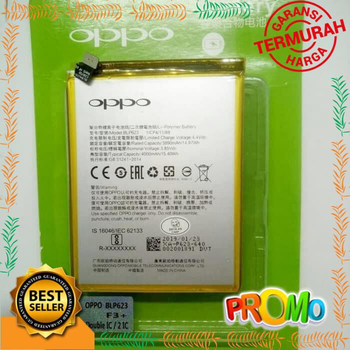 BATERAI OPPO F3 PLUS BLP 623 ORIGINAL BATERAI