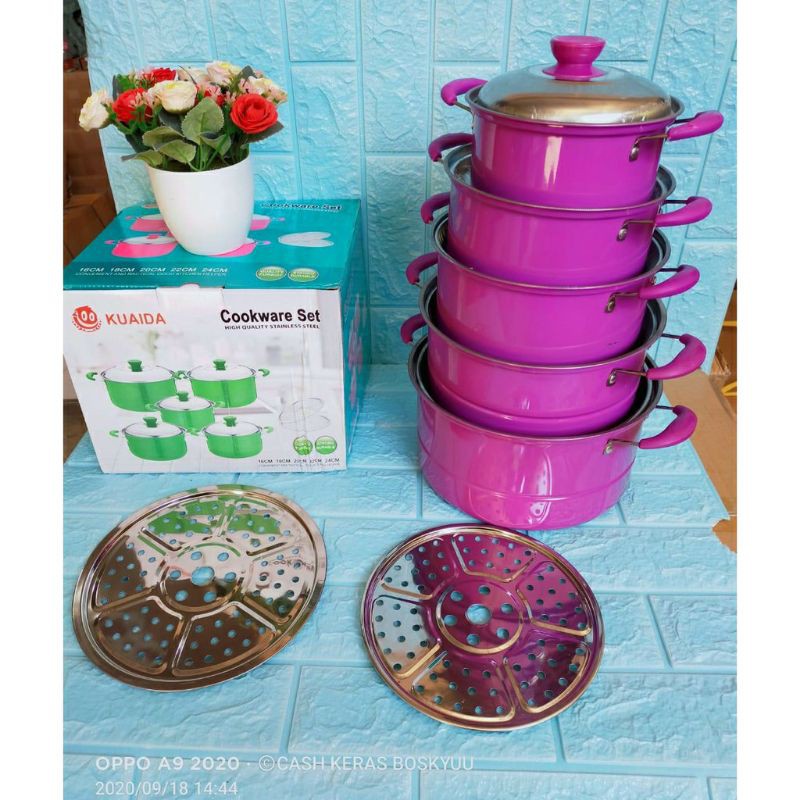 panci set kuaida cookware set steamer