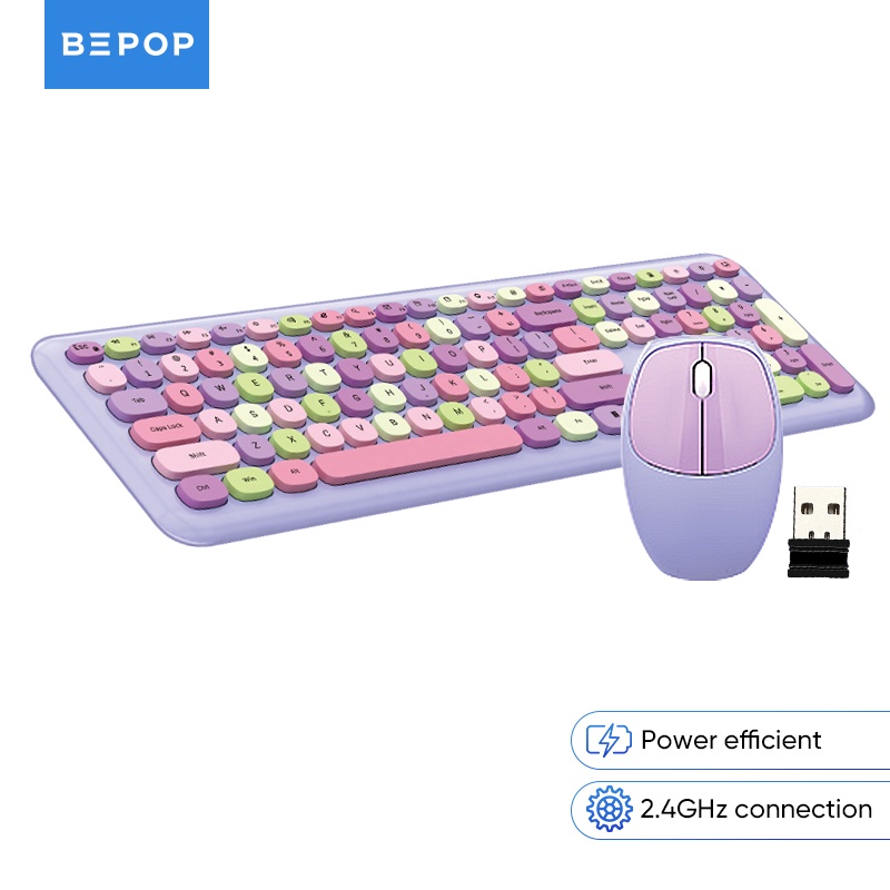 Bepop Wireless Keyboard Dan Wireless Mouse Set 2.4G Mofi 666