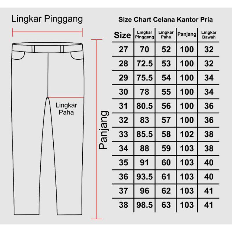 Celana Bahan Formal Pria Slimfit