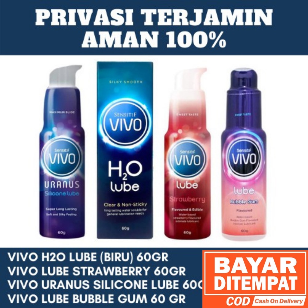 Vivo Lubricant H2O Lube, Vivo Strawberry Lube, Vivo Uranus Silicon Lube, Vivo Bubble Gum Lube 60 Gr