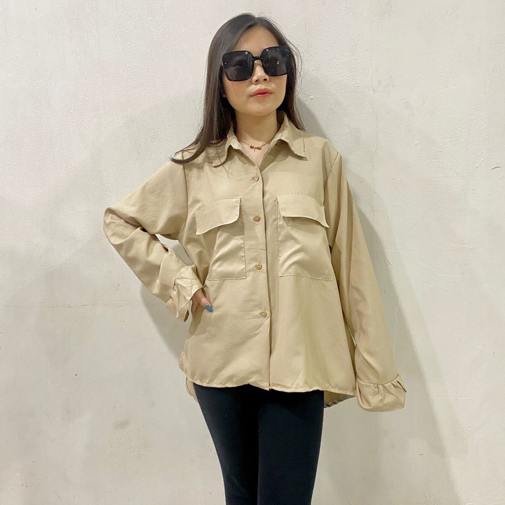 RD FASHION KEMEJA POCKET OVERSIZE POLOS