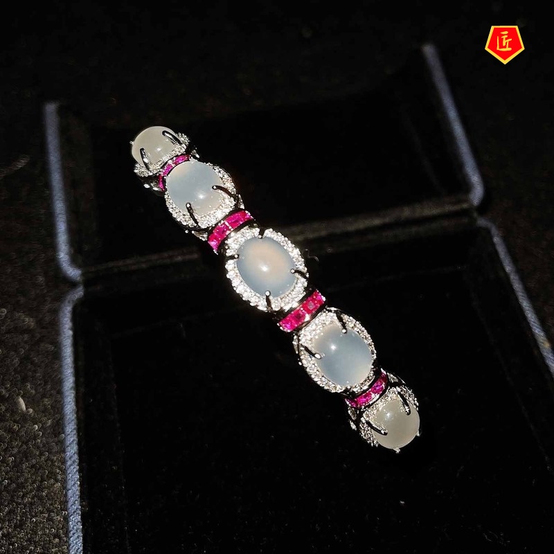 [Ready Stock]Premium Elegant Water-Foam Jade Jewelry Bracelet