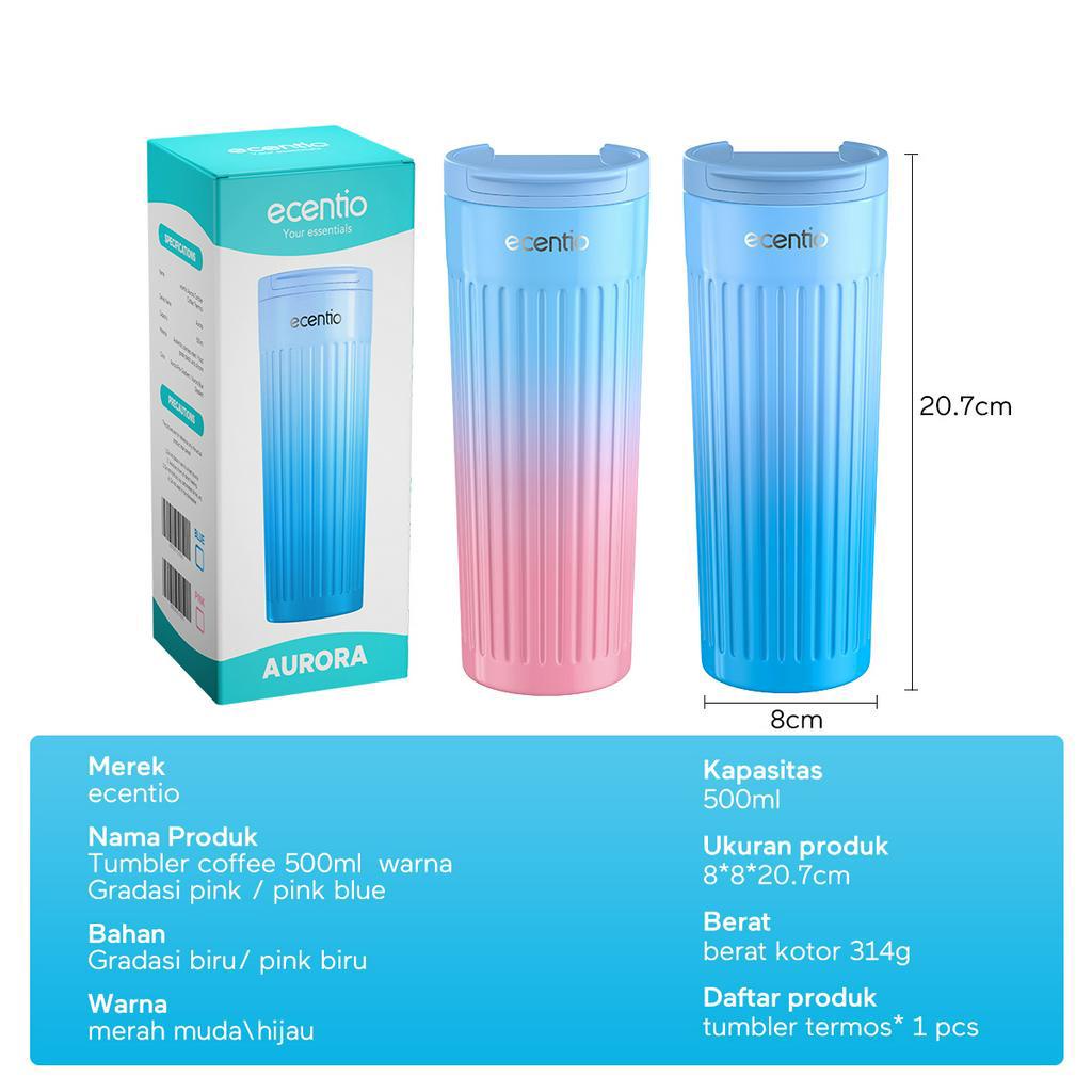 ecentio Tumbler 500ml Stainless 304 Thermos Botol Minum Cold Botol Air Panas Vacuum Flask/Tumbler suhu Termos