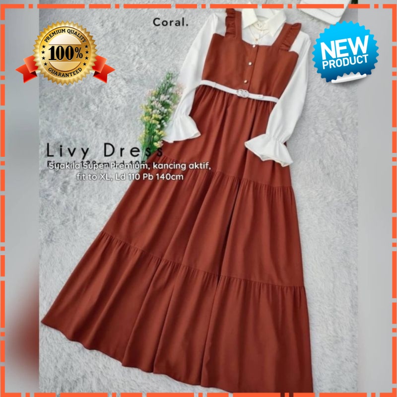 Rizkuna Gamis terbaru 2021 termurah / LIVY DRESS / Gamis remaja dewasa kekinian korean style rckbdg1