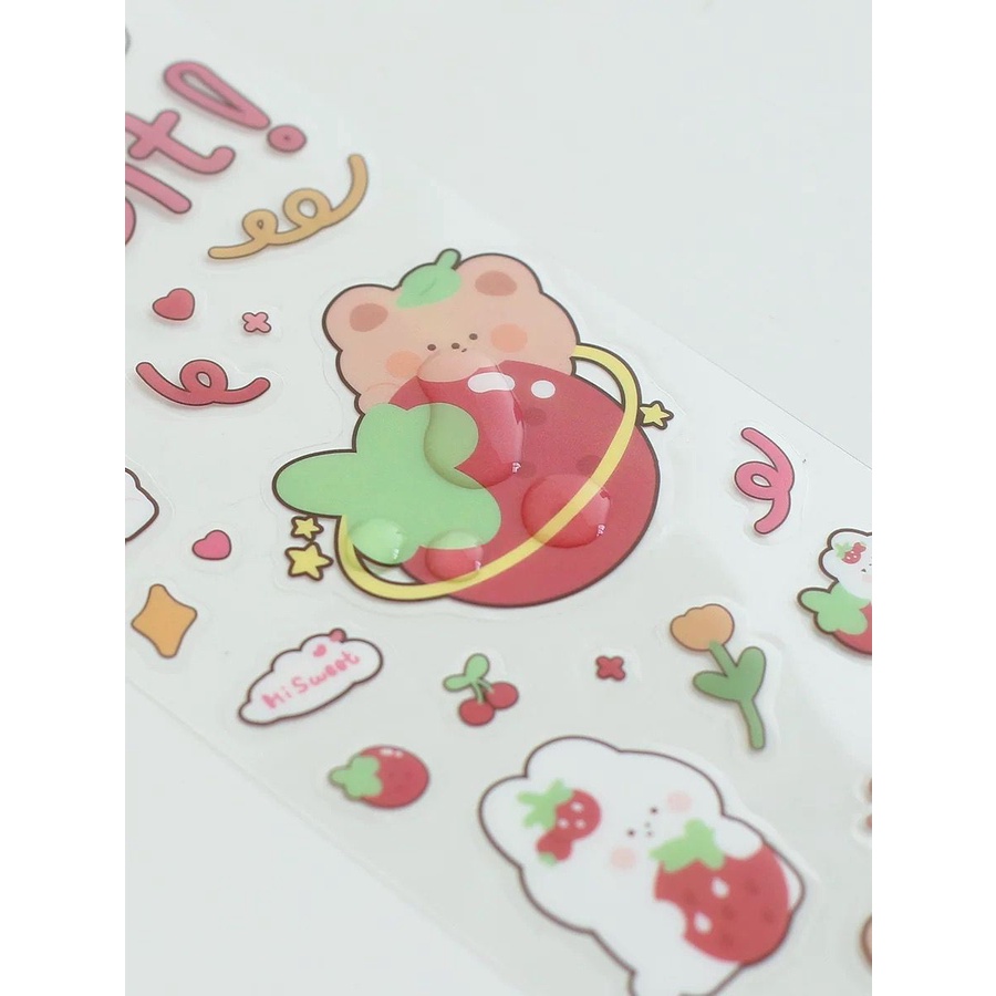 [littlecrab] Stiker 2d Tumblr Aesthetic Kelinci Sticker PVC Korean Rabbit Cute Girl Love Bear Stiker Lucu Dekorasi Gelas Diary DIY Ins Stationary Kit B