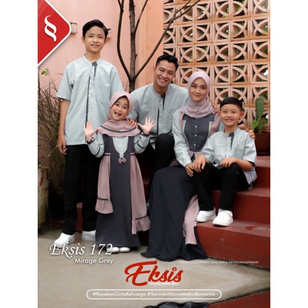 BISA CID SARIMBIT EKSIS 172 MIRAGE GREY SEPLY /COUPLE KELUARGA 2022 /UDZMA HIJAB FASHION MUSLIM KEKI