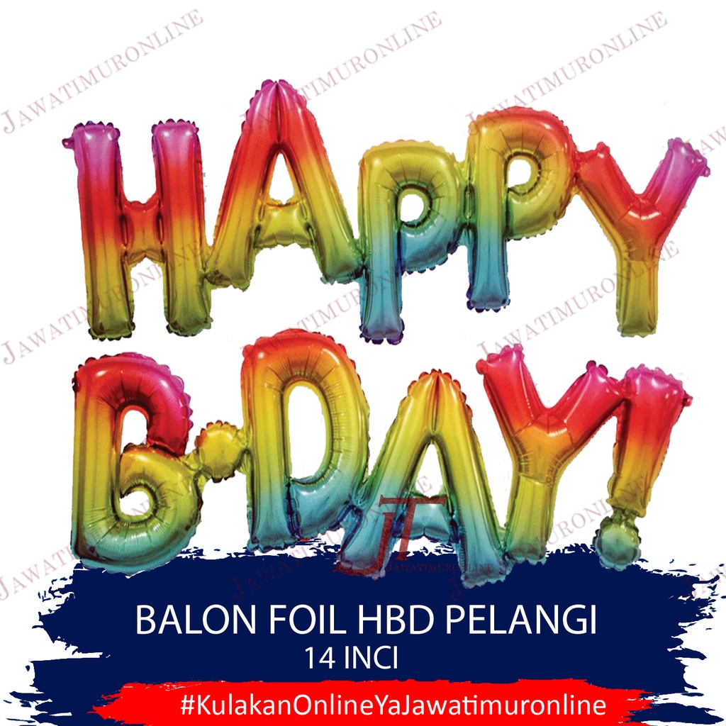 Balon Foil Set Happy Birthday 35 cm 14 Inci