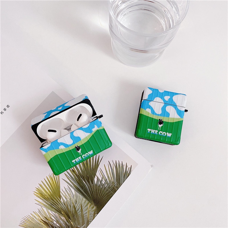 Casing Soft Case Anti Jatuh Motif Sapi Untuk Airpods 1 / 2 Pro