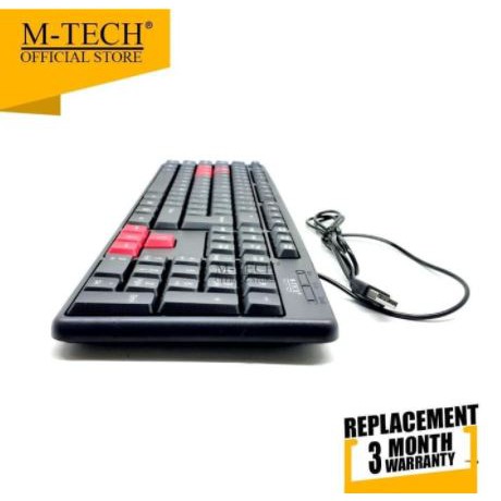 Keyboard m-tech usb 2.0 wired membrane standard 104 keys fullsize for laptop pc aio stk-01 - keypad mtech stk01