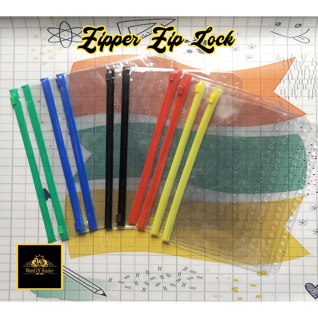 

ZIPPER ZIP LOCK BINDER MULTIHOLES POCKET TRANSPARAN A5 (20RING)/B5 (26RING)