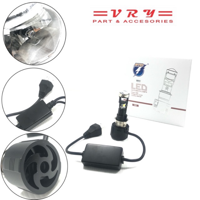 Lampu LED RTD Proyektor Mini M8 H4 H6