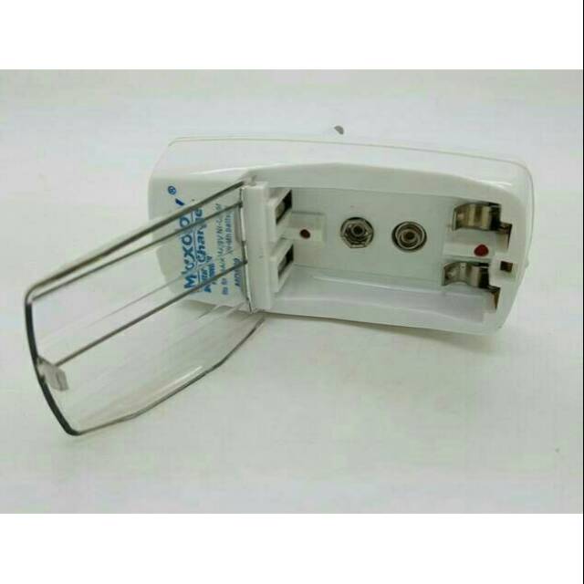 Alat Charger Chargeran casan Batre Baterai Battery AA AAA A2 A3 9v 9 v 2 slot maxday super charger
