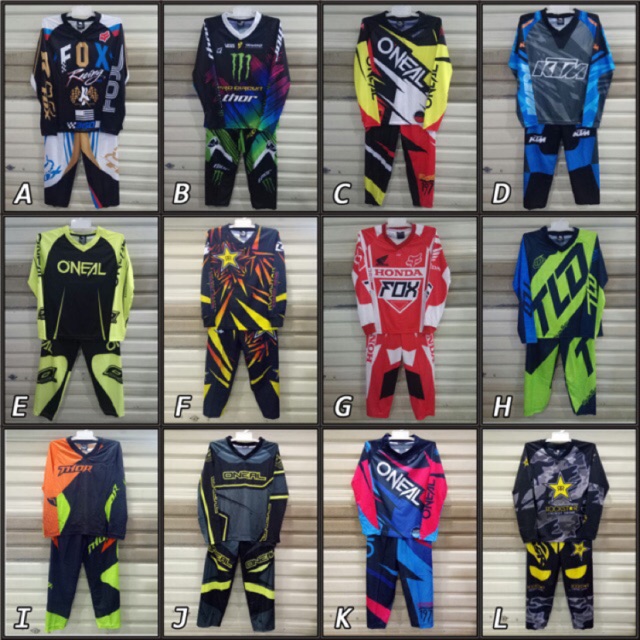 Setelan Anak Motor Cross / Baju Motor Cross Anak / Jersey ...