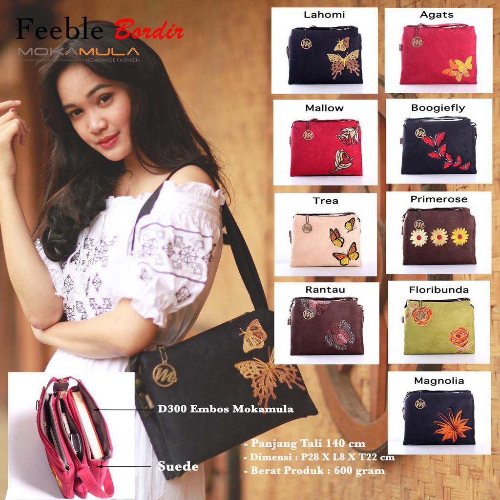 Tas Mokamula Feeble Tas Selempang Wanita Bordir Cantik Tas Branded Terlaris