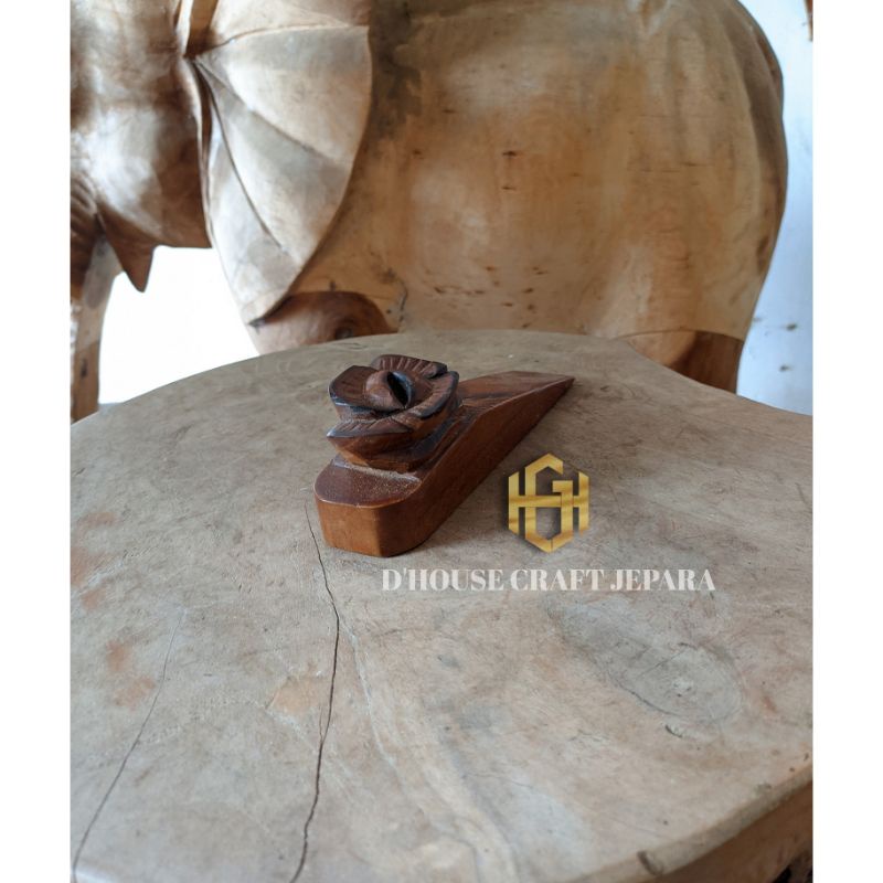 Ganjal Pintu Model Mawar Kayu Jati Aksesoris Model Ukiran
