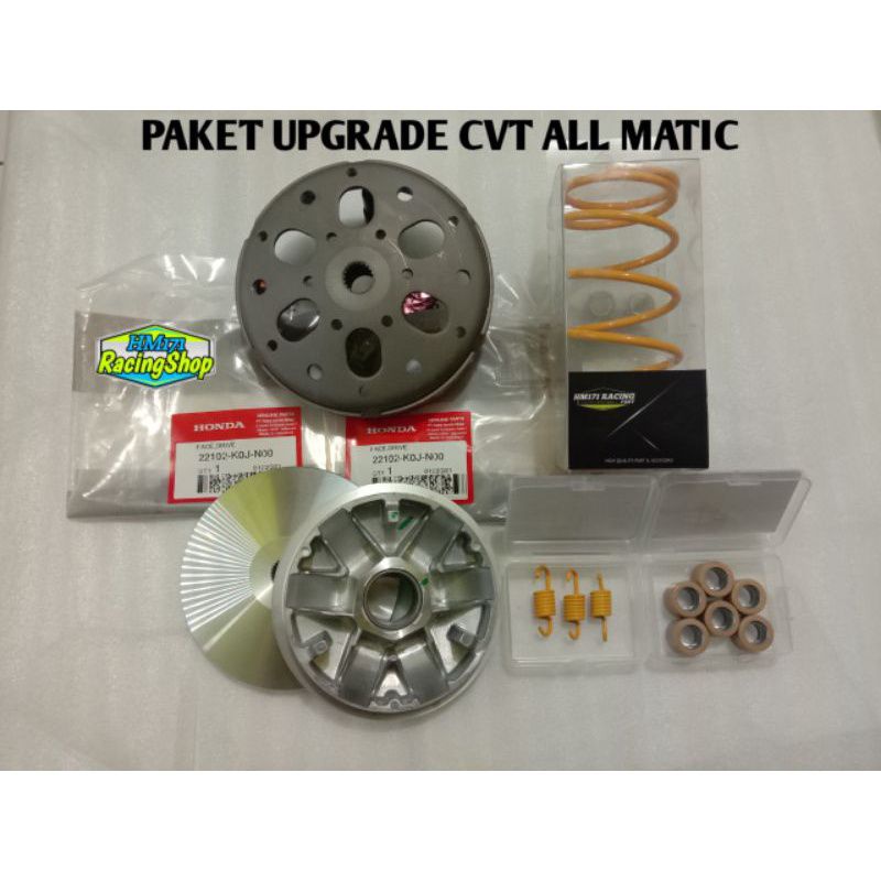 paket upgrade kirian cvt full all matic honda beat fi, Scoopy fi,beat pop,beat street, Genio,beat deluxe,vario110, vario125,vario150,vario karbu,beat karbu, rumah roller bubut custom sudah kerok jalur roller