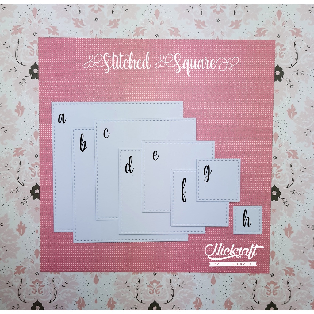 

STITCHED SQUARE - BAHAN SCRAPBOOK LABEL KOTAK PERSEGI