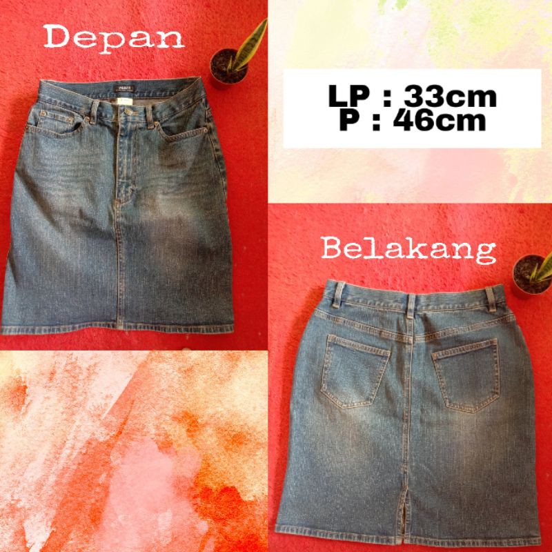 rok jeans PRELOVED / rok jeans bekas