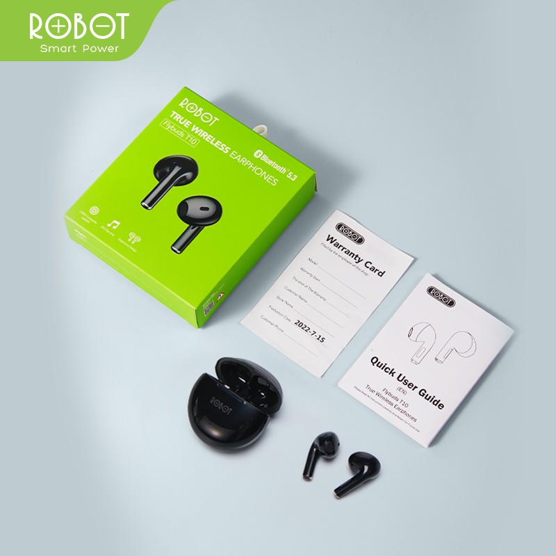 TWS Robot T10 Flybuds Wireless Earphone BT 5.3 True Wireless Headset Bluetooth Earbuds - Garansi Resmi 1 Tahun