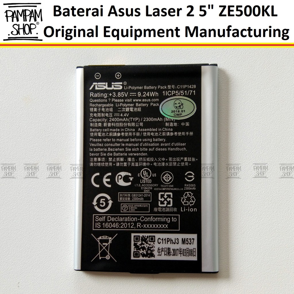 Baterai Asus Zenfone 2 Laser 5&quot; Inch ZE500KL Z00RD Z00ED ZE500KG C11P1428 Original Batre