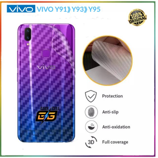 SKIN CARBON Vivo Y91.Y93.Y95 Sticker Belakang Stiker karbon Vivo Y95 y93 y91 Premium