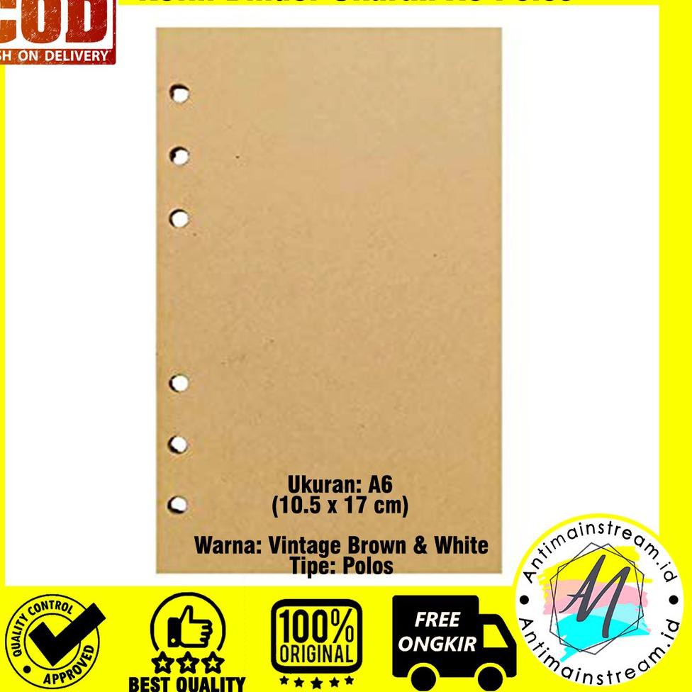 

murah* [BISA COD] Refill Isi Buku Binder Ukuran A6 Warna Vintage Brown & White - Isi Binder Polos A6