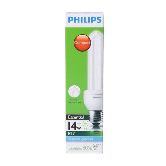 Philips Essential 14W Putih E27 Lampu Hemat Energi 14 Watt Cool Daylight CDL