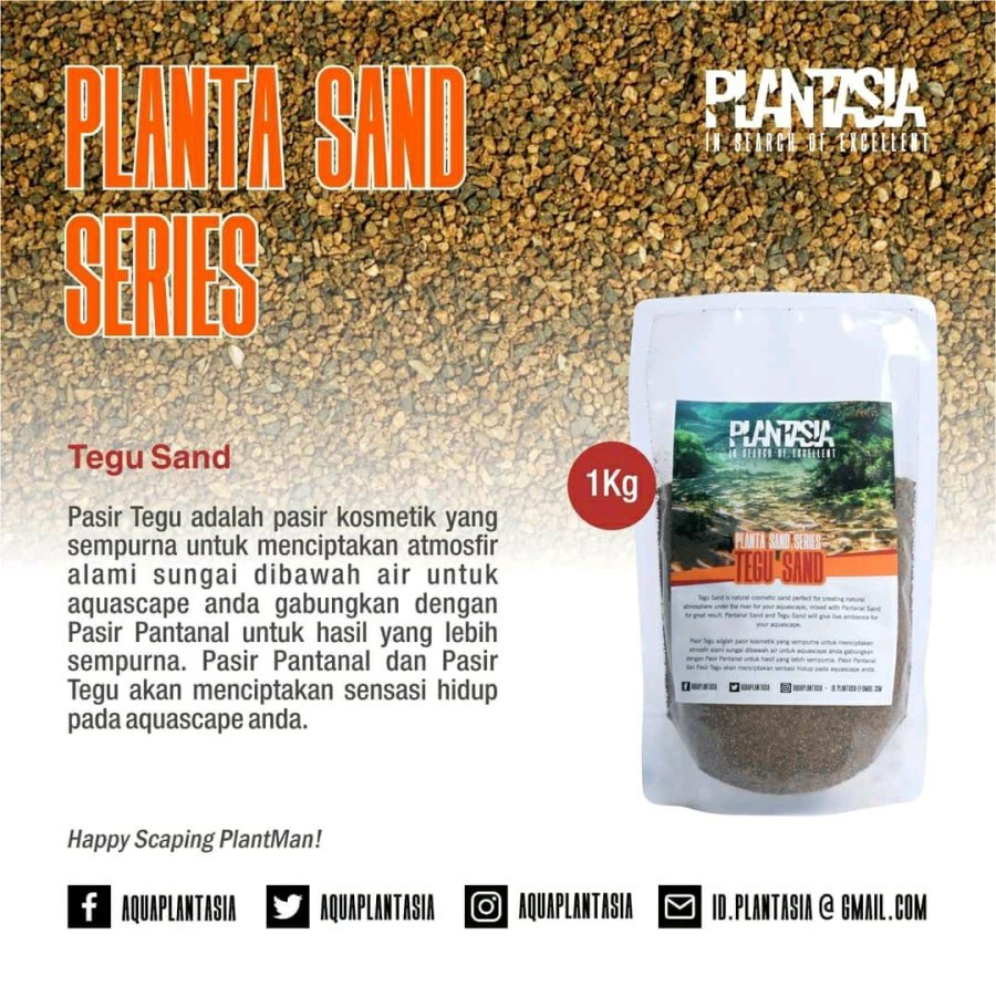 PLANTASIA TEGU SAND PASIR KOSMETIK 1KG AQUARIUM AQUASCAPE PALUDARIUM