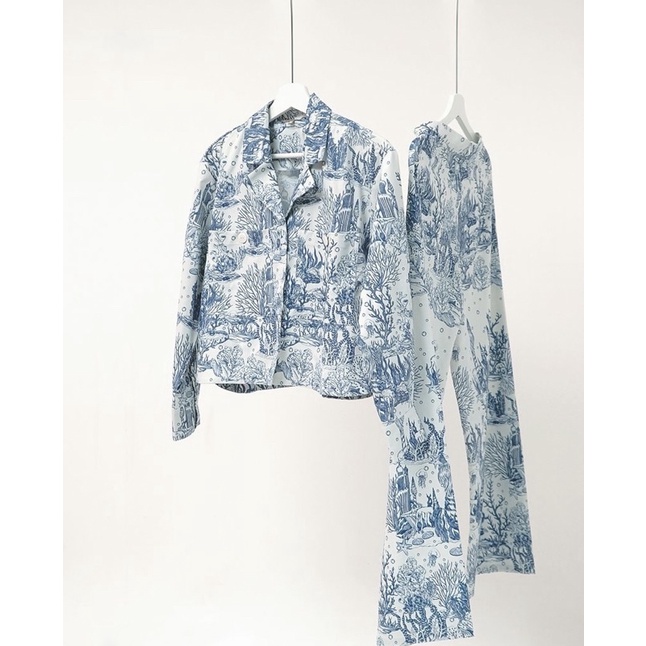 Preloved Benang Jarum El Mar Minorca Crop Blazer x Mmehuillet (FREE PRELOVED PIKARU)