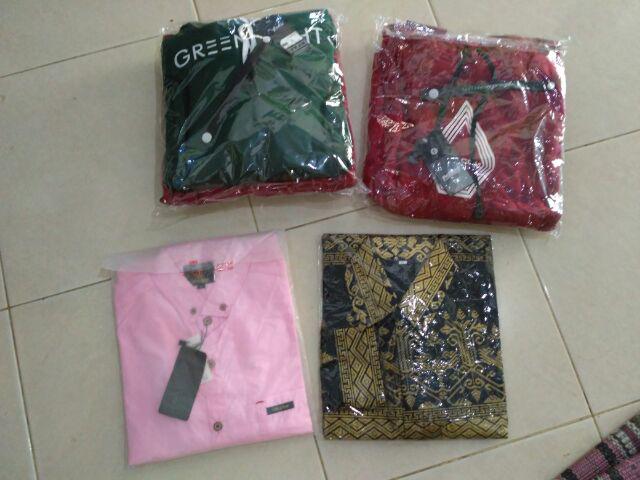 Bswart Batik Hrb026 Kenongo Hem Pendek Padi Pekalongan M L Xl Batik Pria Murah Modern Grosir