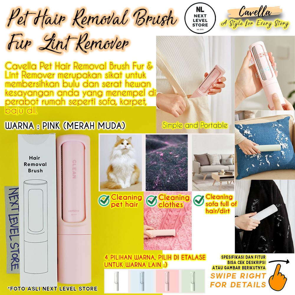 Pet Hair Removal Brush Lint Roll Pembersih Bulu Anjing Kucing Pets