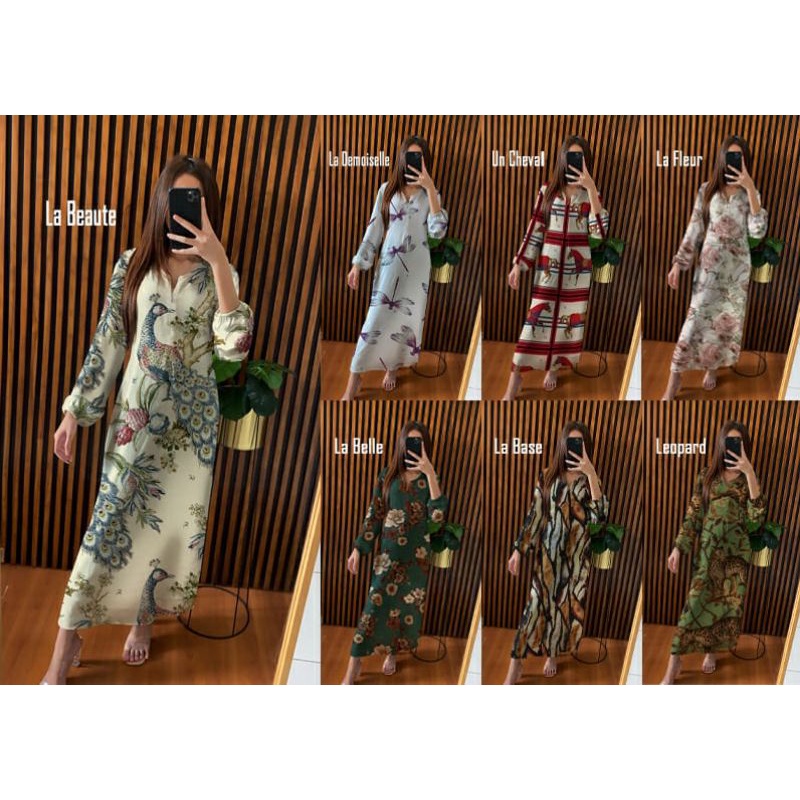 Ce homewear LAMAISON daster kekinian homey dress bahan rayon/daster selutut kartun rayon