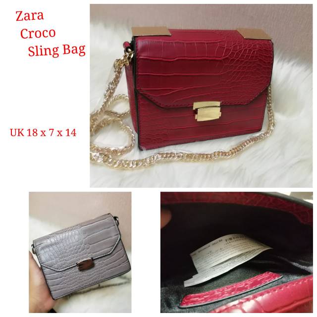 Tas zara croco sling bag