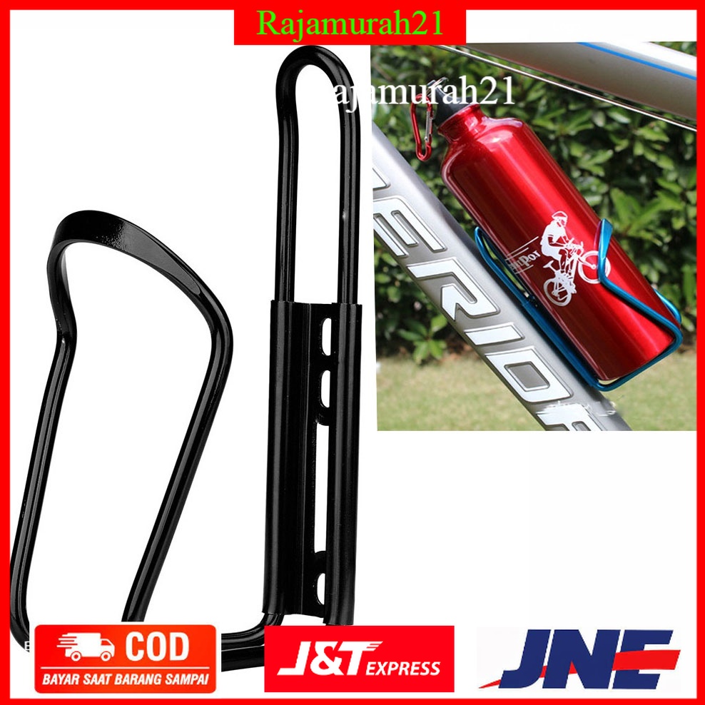 TaffSPORT Holder Botol Minum Sepeda Aluminium - OMSELLBK - Black