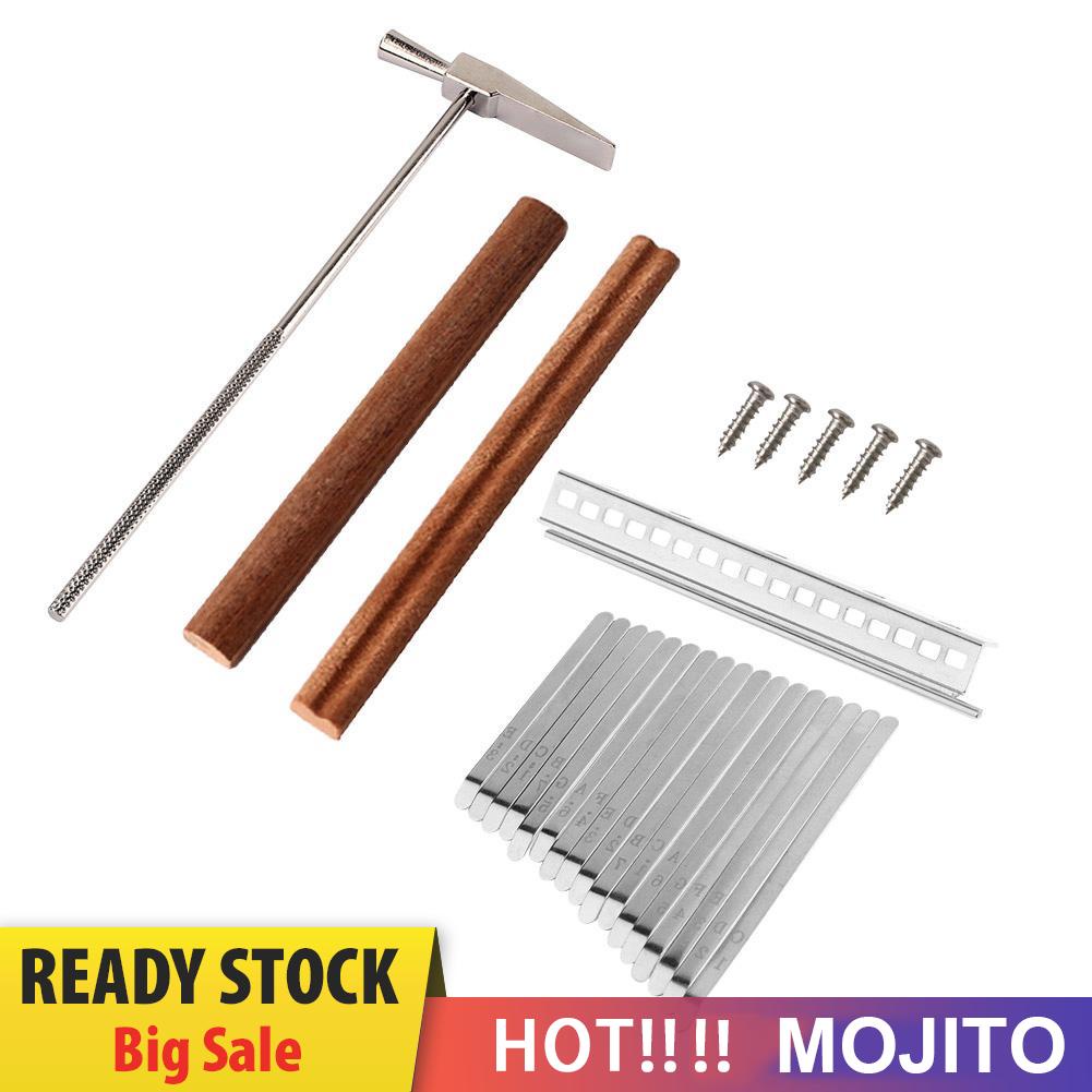 Mojito*17 Keys Kalimba DIY Keys+Bridge+Tuning Hammer Kit Thumb Piano Accessories