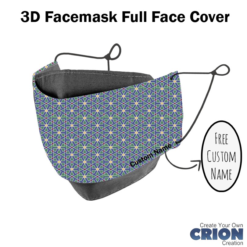 Crion - Masker 3d Full Face Cover Islamic Series - antibacterial