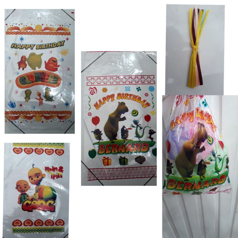 

Kantong snack ultah KECIL & BESAR / plastik ultah murah / goodie bag / kantong ultah karakter